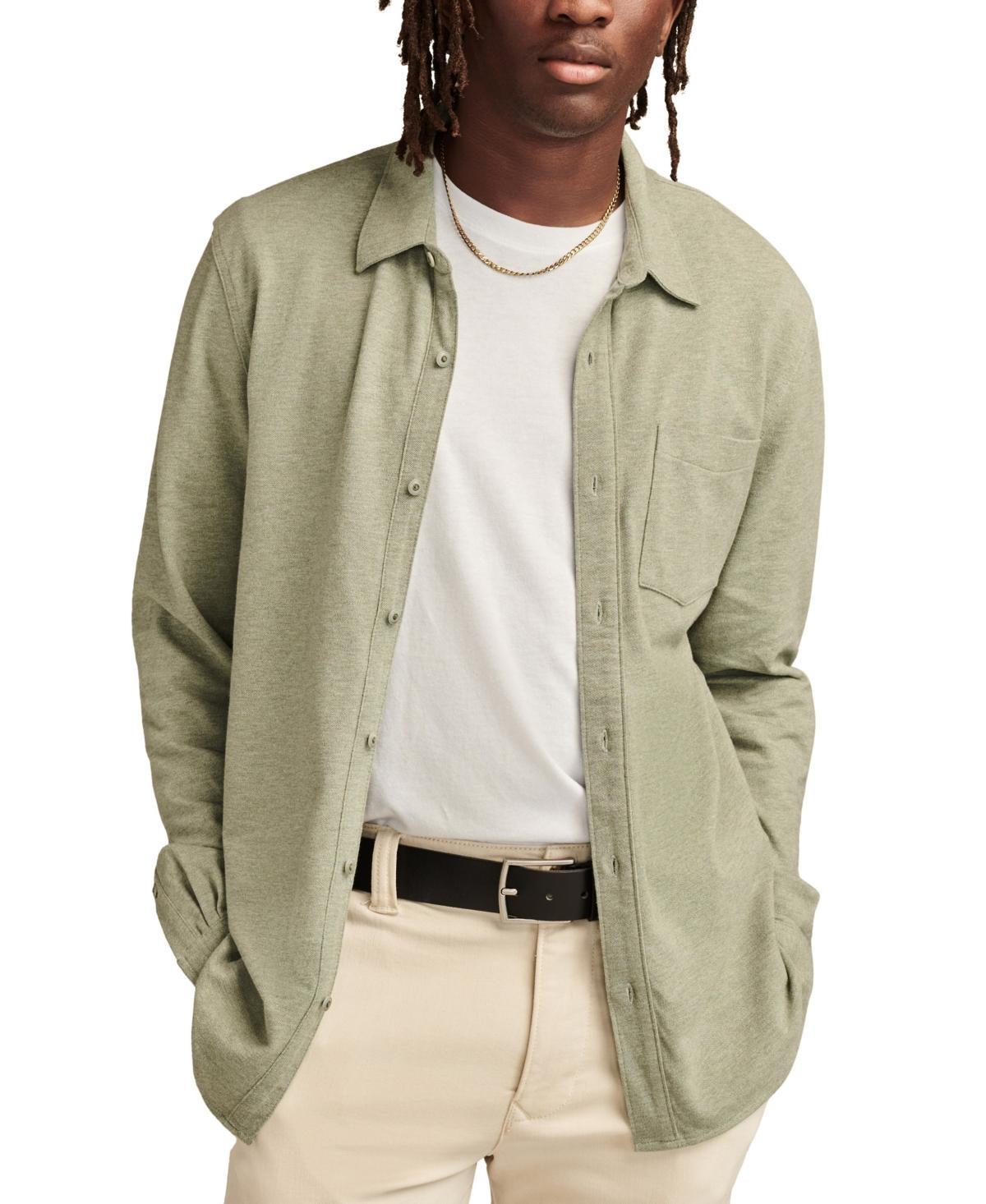 Lucky Brand Mens Knit Long Sleeve Button-Front Oxford Shirt Product Image