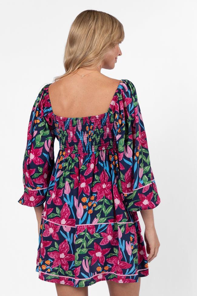 Good Karma Multi Floral Square Neck Dress Product Image