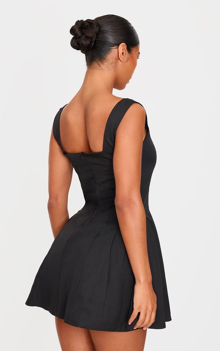 Black Hip Pleated Shift Dress Product Image