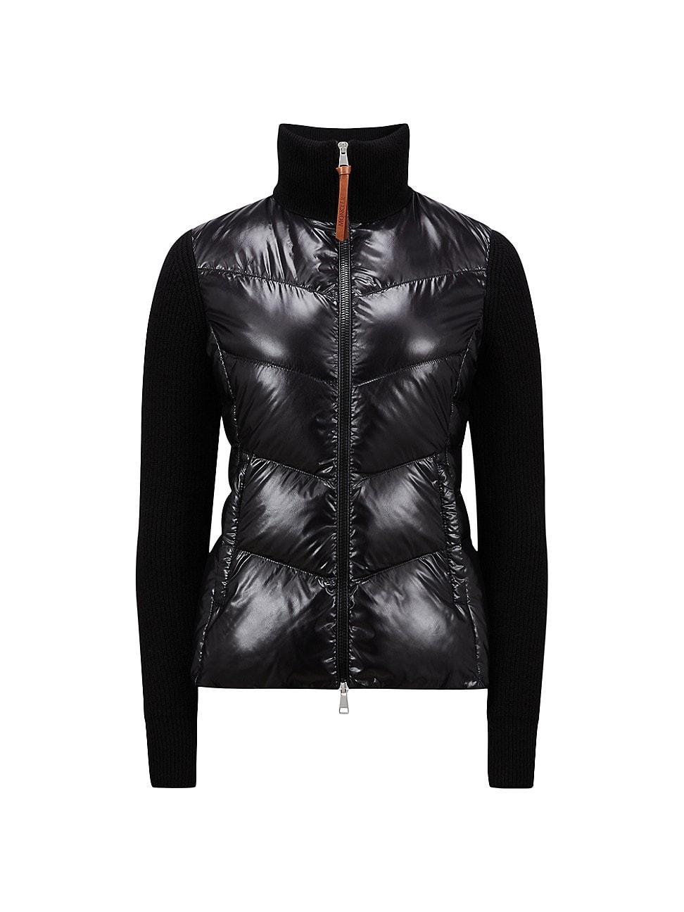 Womens Padded Wool Zip-Up Cardigan Product Image