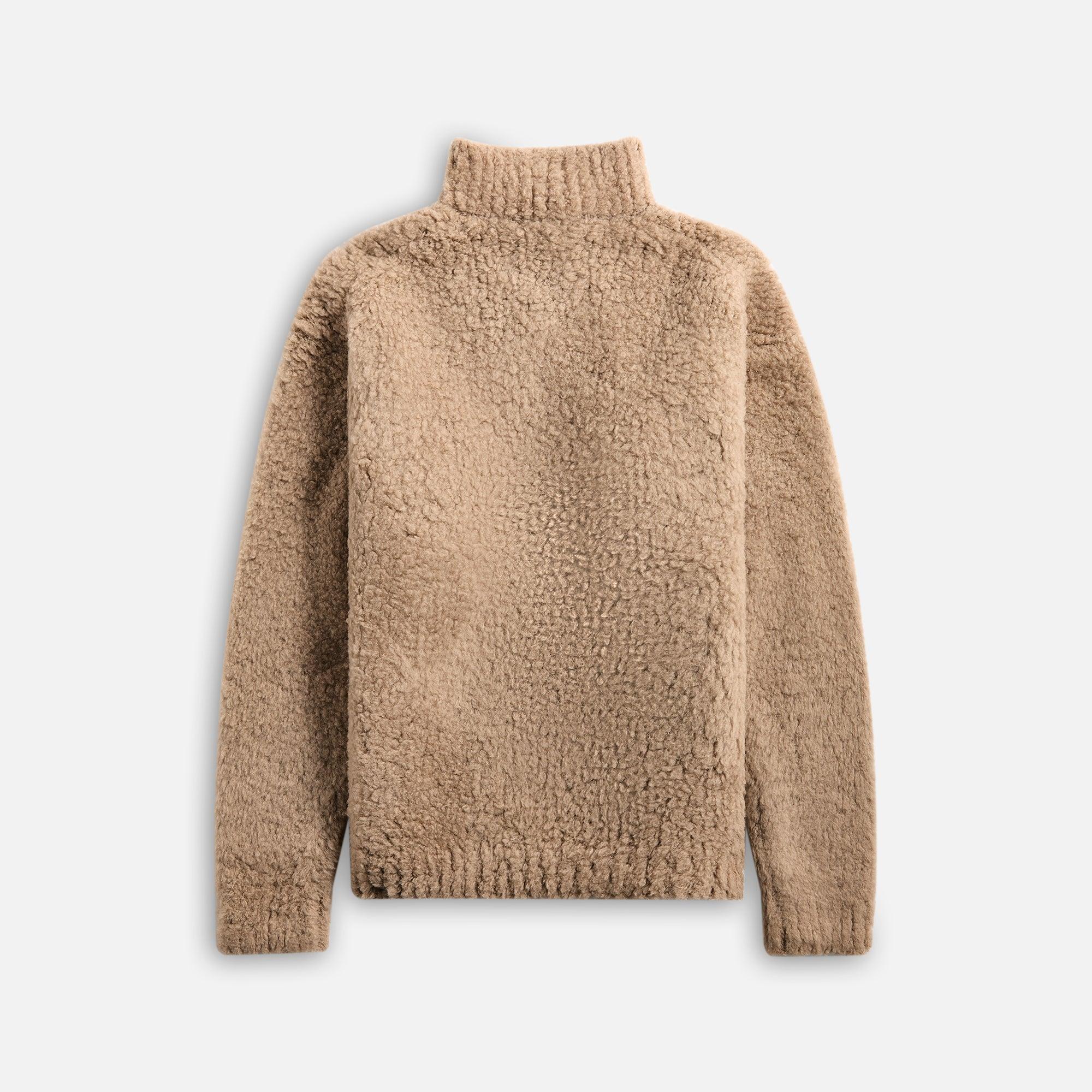 Auralee Merino Wool Boa Knit Half Zip P/O - Beige Male Product Image