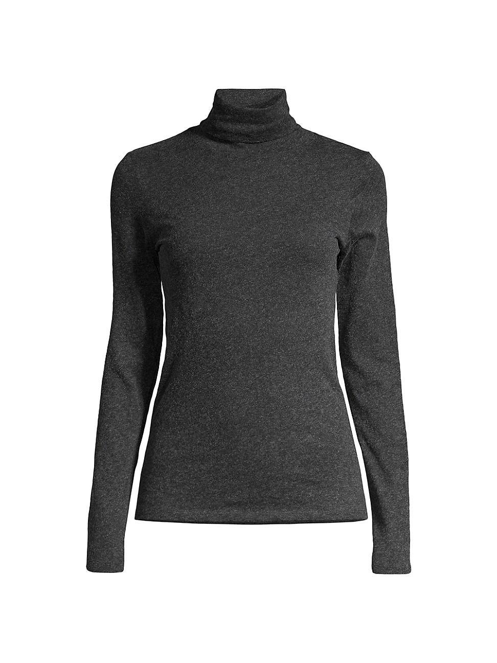 Cotton-Cashmere Long Sleeve Turtleneck Top Product Image