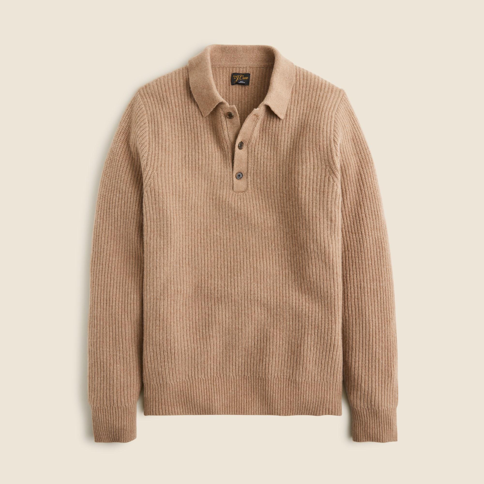 Midweight cashmere ribbed sweater-polo Product Image