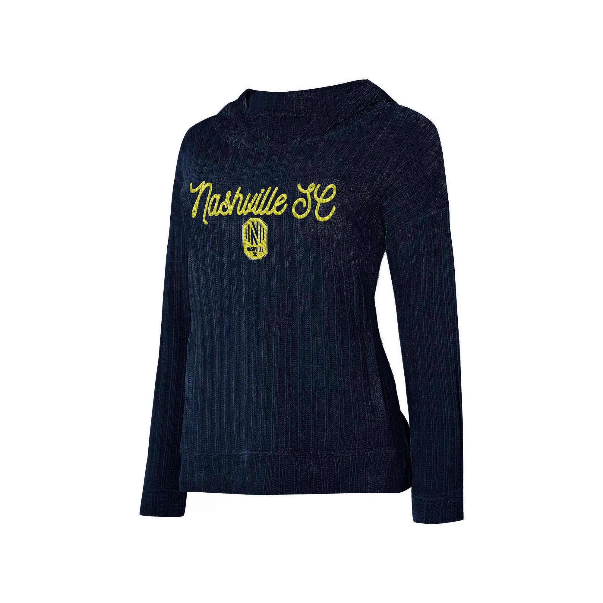 Women's Concepts Sport  Navy Nashville SC Linger Long Sleeve Hooded Top, Size: Medium, Mls Blue Product Image