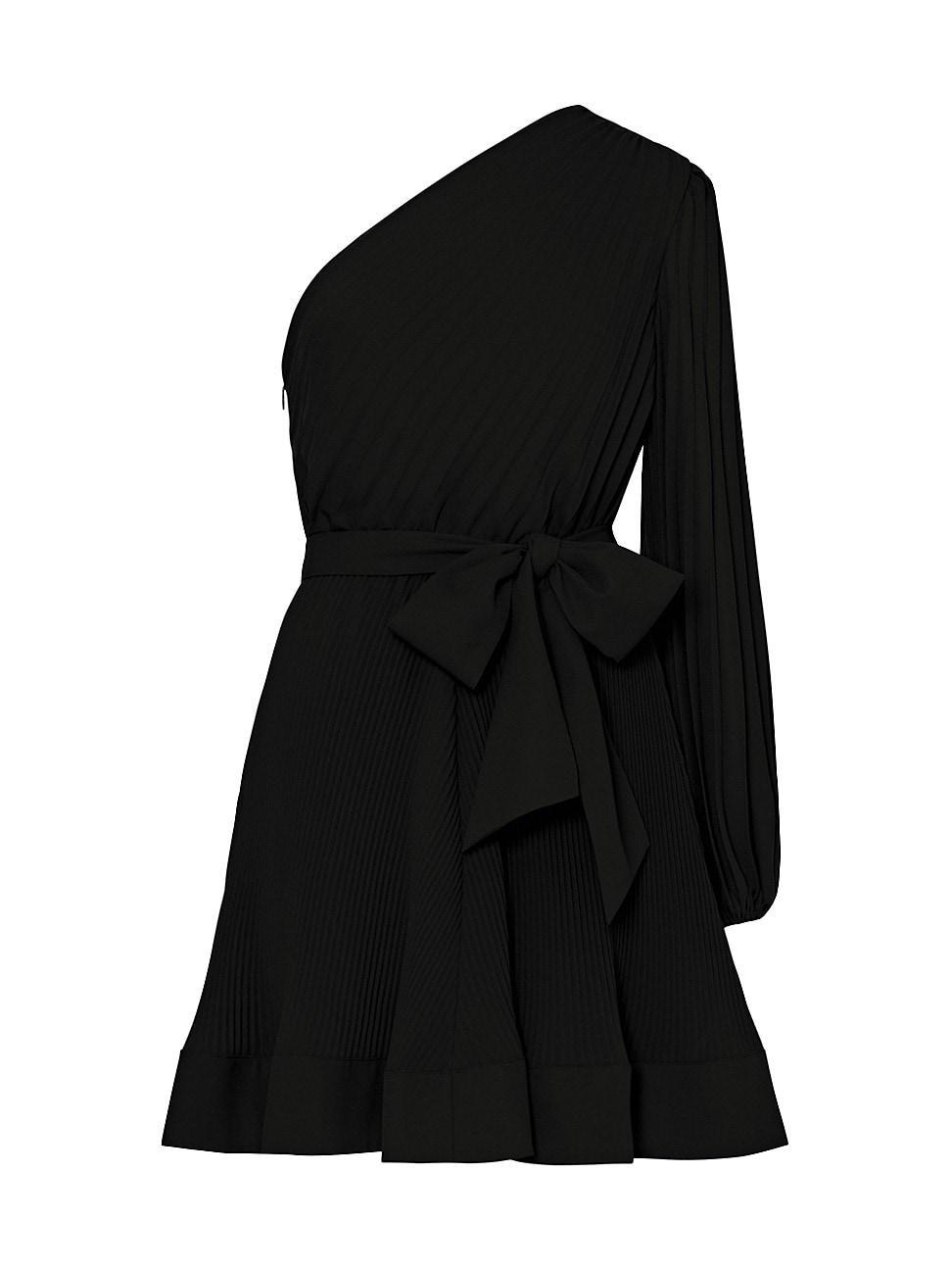 Womens Linden Pleated One-Shoulder Minidress Product Image