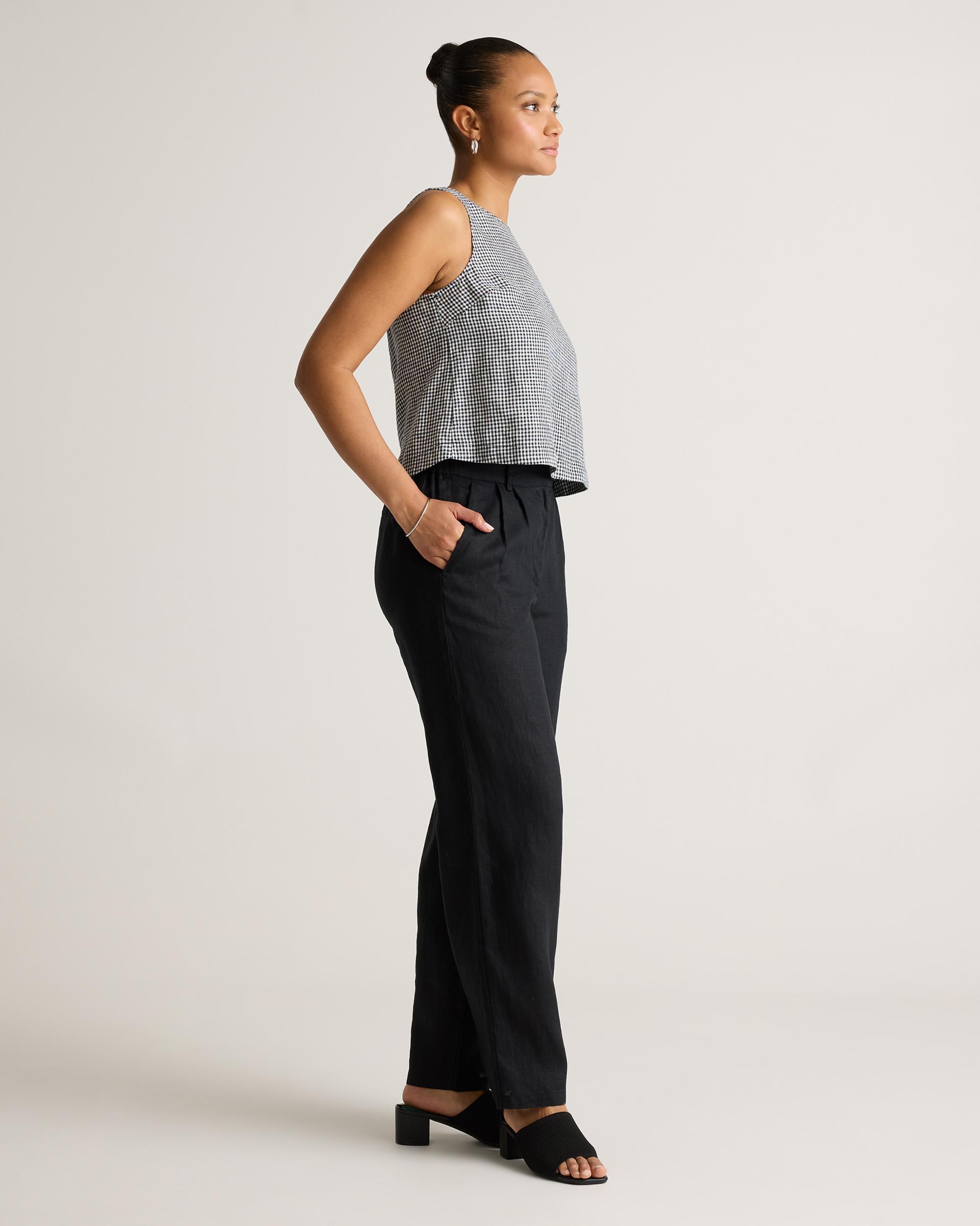 100% European Linen Cropped Tank Product Image