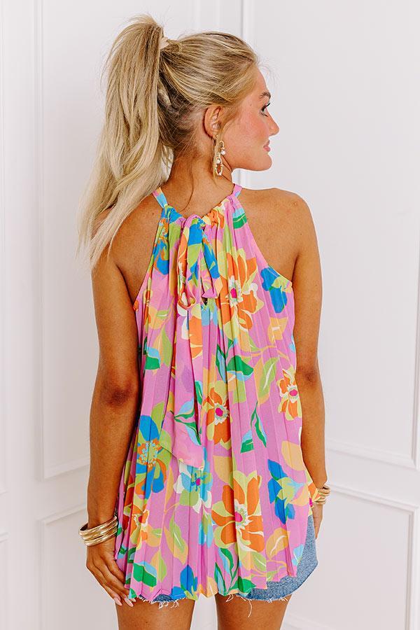 Aloha Attire Pleated Floral Top Product Image