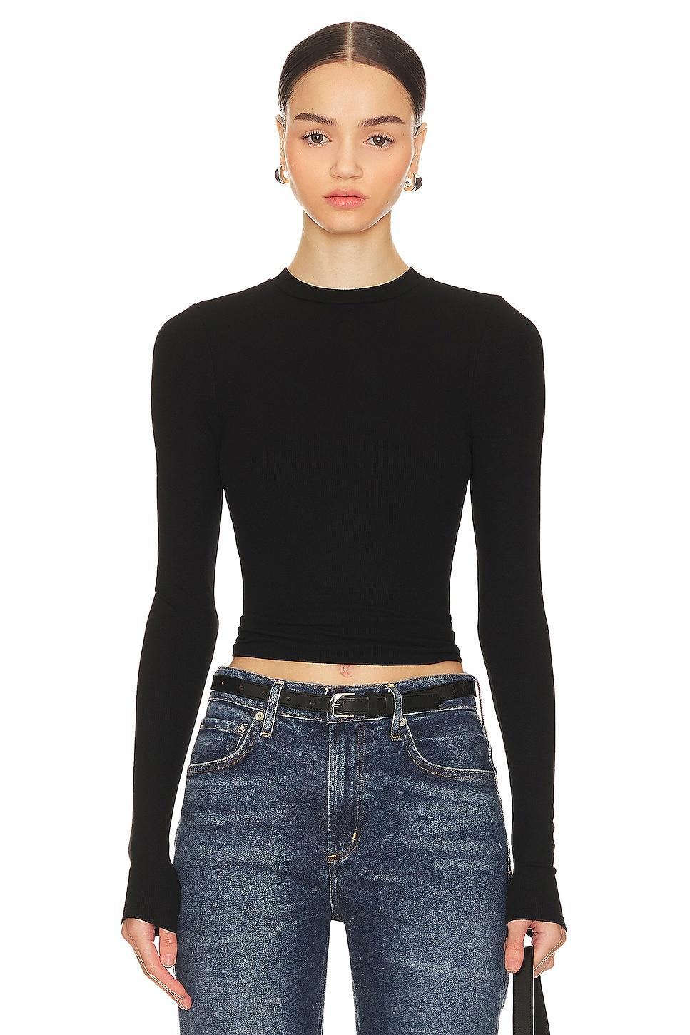 Lovers and Friends Hailey Long Sleeve Tee in White Product Image