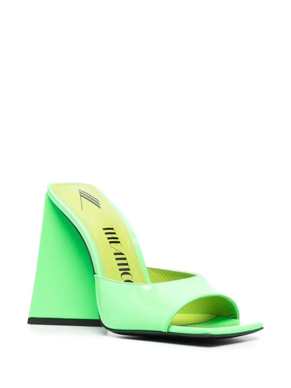 ATTICO Devon Neon Green Leather Mules Product Image