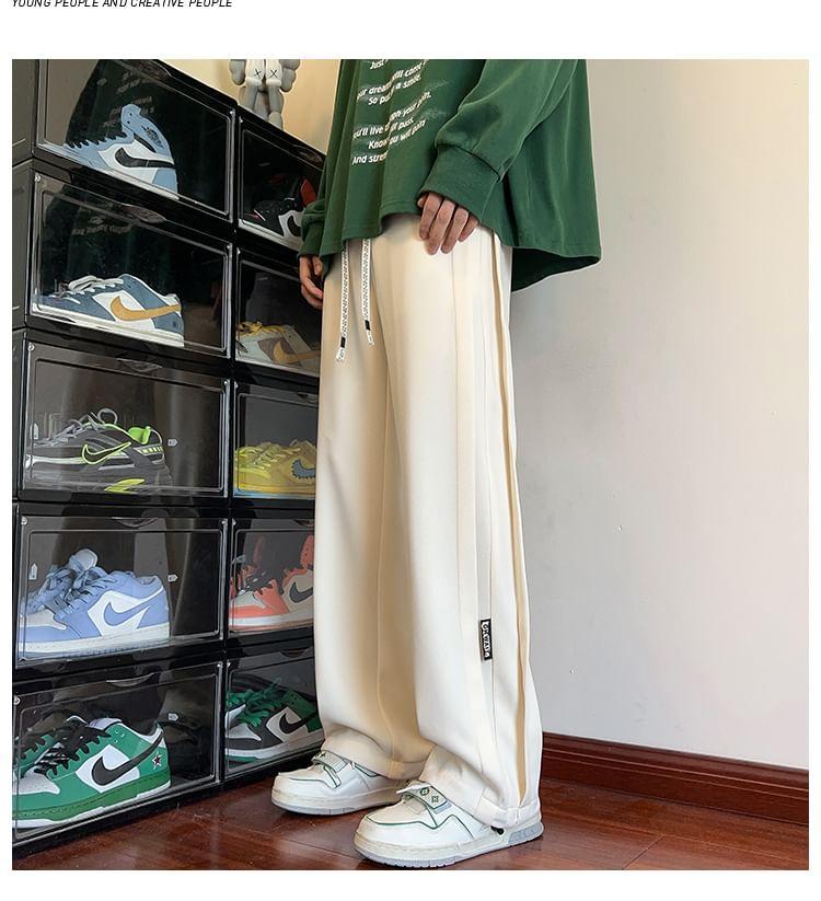 High Waist Loose Fit Plain Sweatpants Product Image