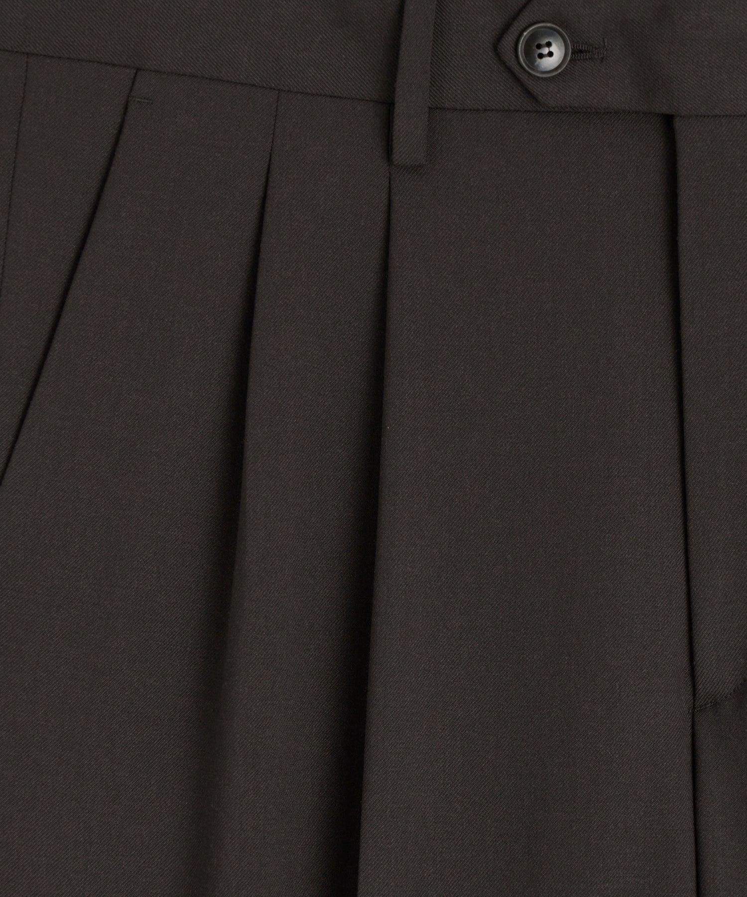 Italian Gabardine Wythe Trouser in Dark Brown Product Image