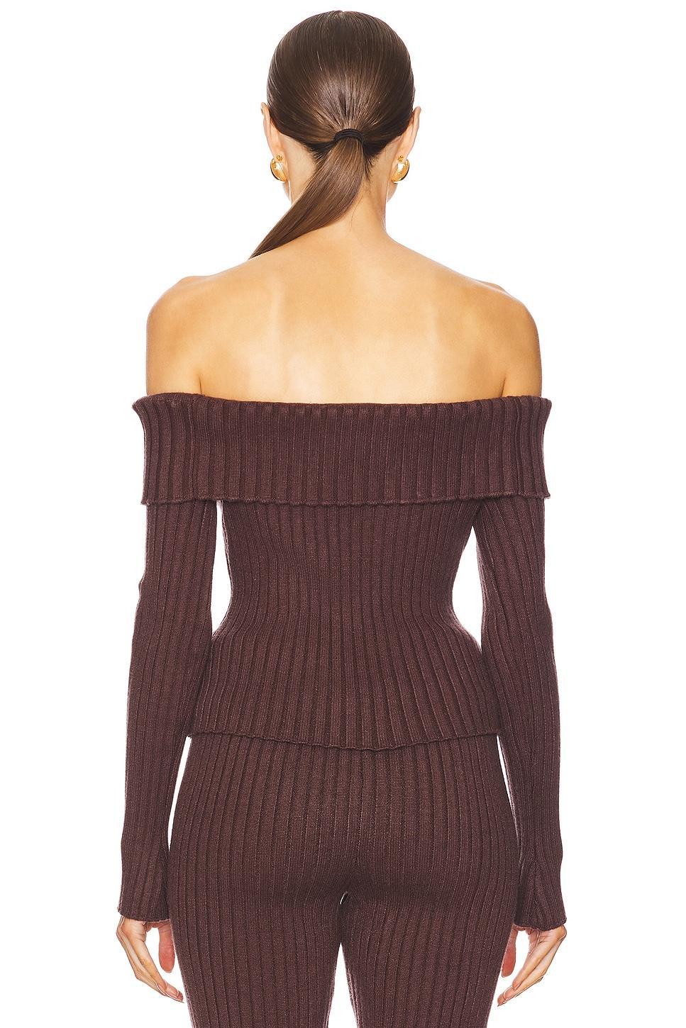 Thalia Rib Off The Shoulder Sweater GUIZIO Product Image