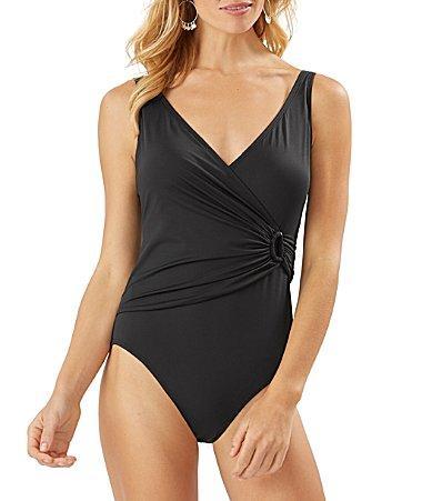Tommy Bahama Pearl Clara Wrap One-Piece Women's Swimsuits One Piece Product Image