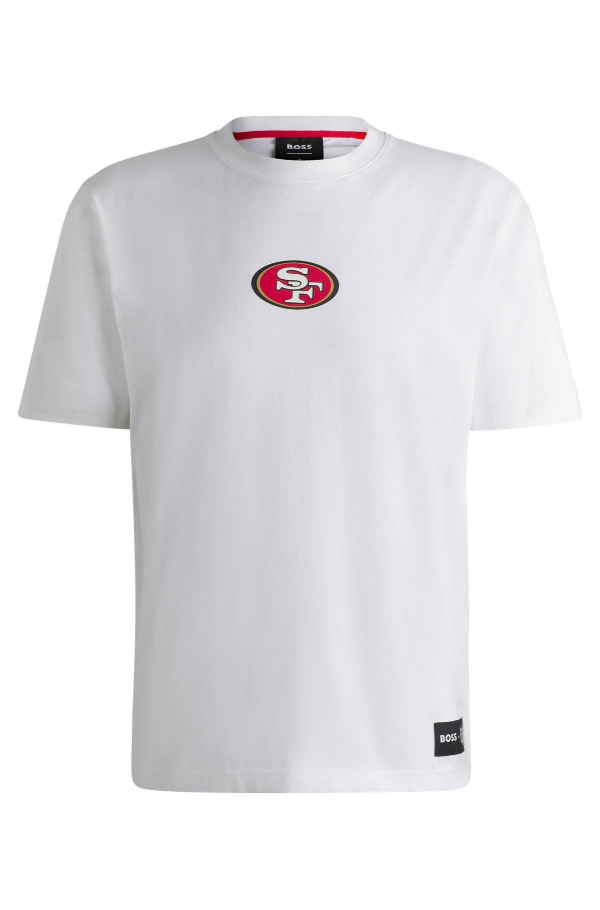 HUGO BOSS Boss X Nfl Stretch-cotton T-shirt With Special Branding In 49ers Product Image