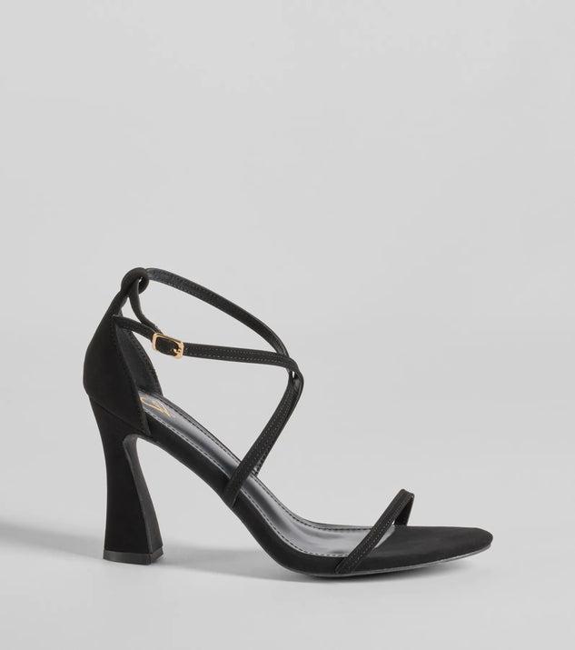 Ultra Modern Chic Strappy Nubuck Block Heels Product Image
