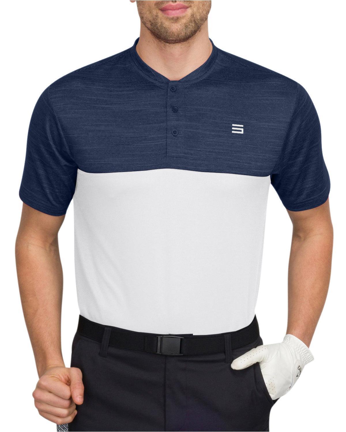 Three Sixty Six Two Tone Collarless Golf Polo Product Image