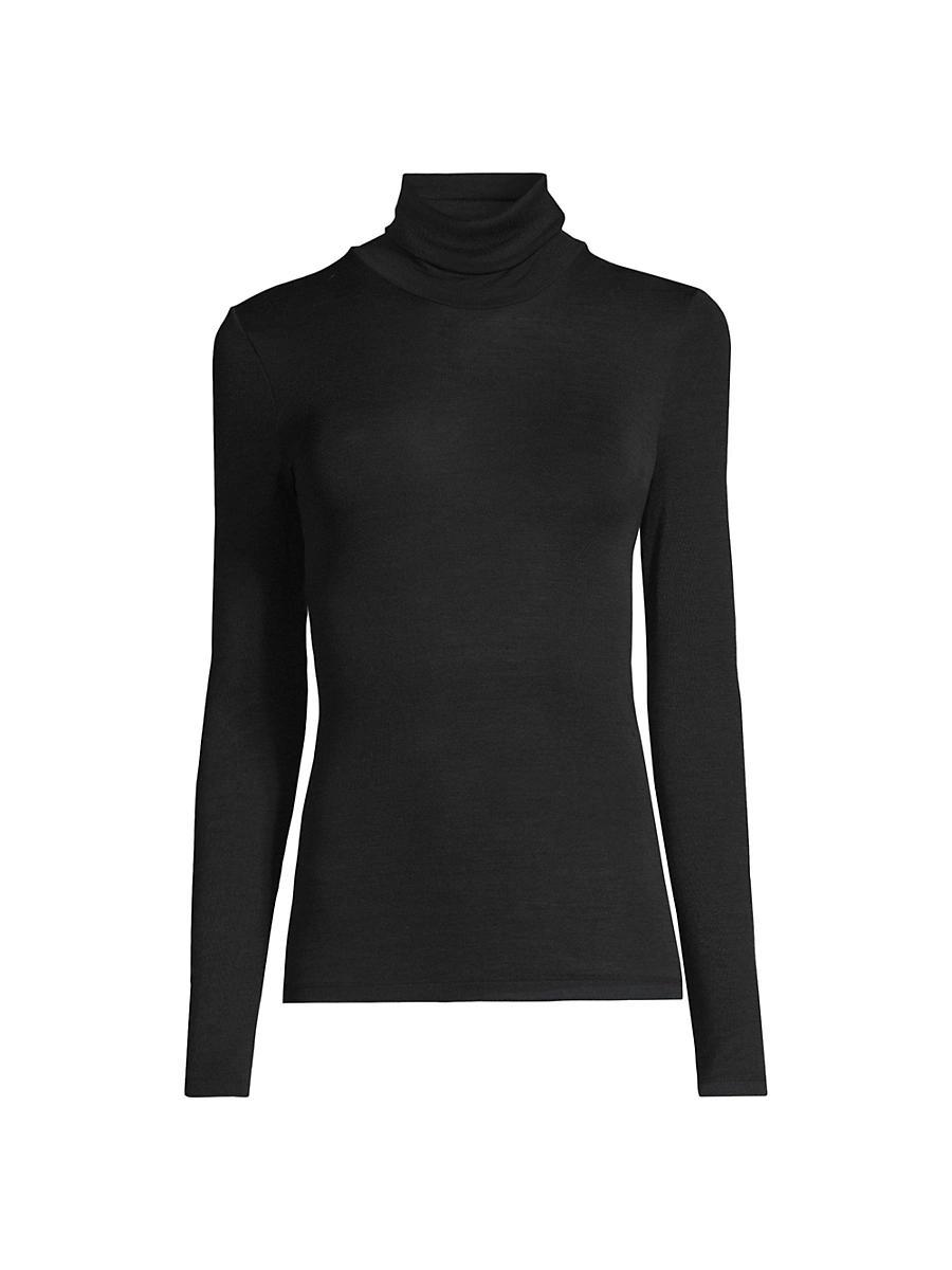 Woolen Silk Turtleneck Top Product Image