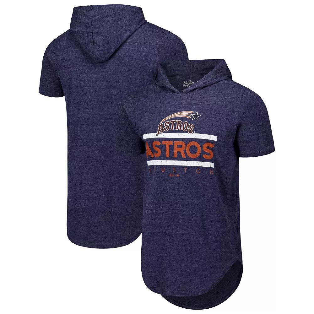 Men's Majestic Threads Navy Houston Astros Tri-Blend Hoodie T-Shirt, Size: 2XL, Blue Product Image