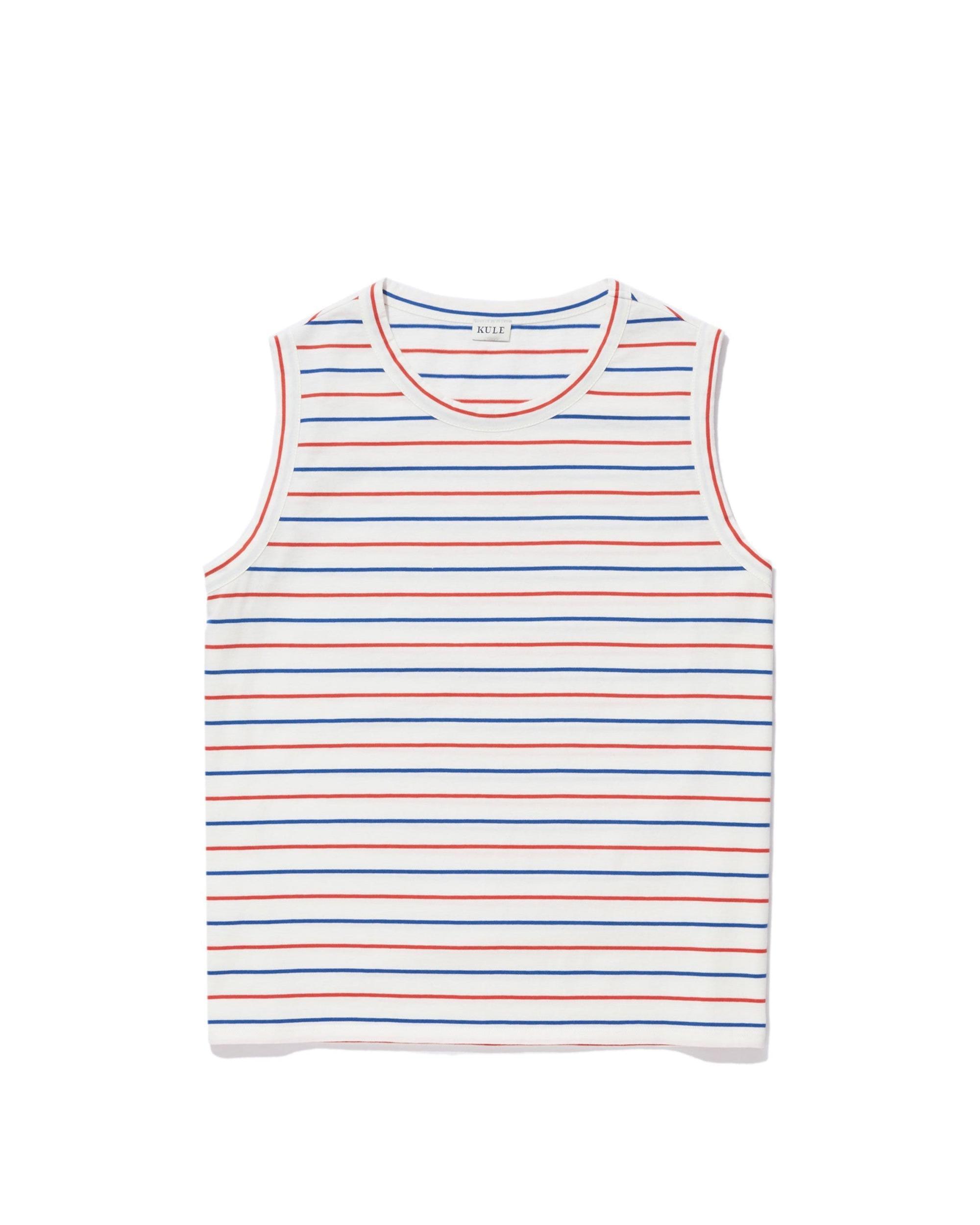 The Tank - White/Blue/Poppy Pinstripe Female Product Image