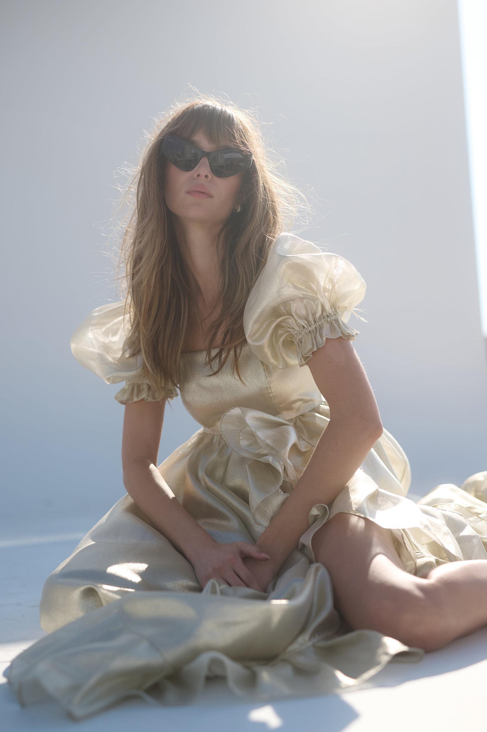 The Champagne Ruffle Gown Product Image
