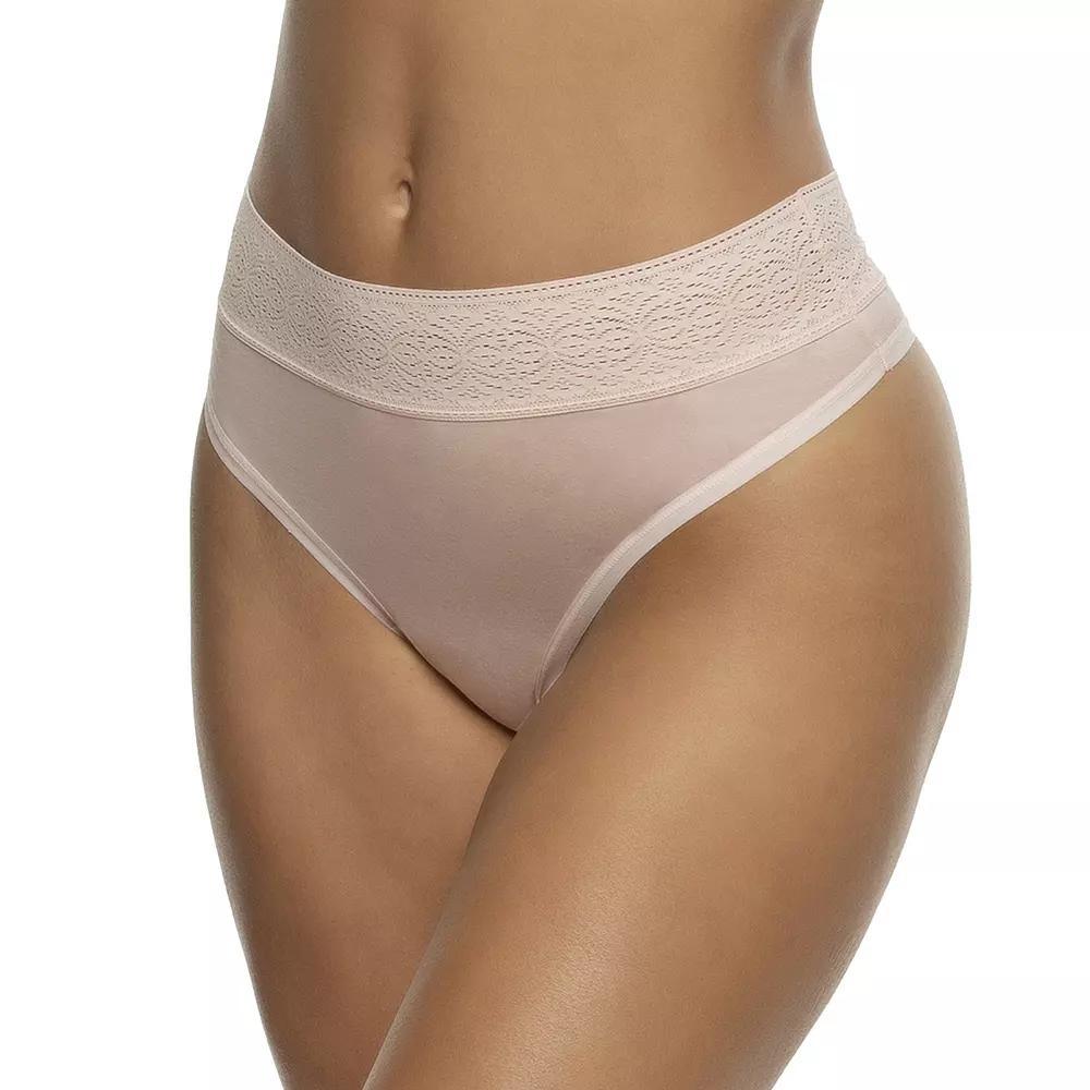 Women's Jezebel Serene High Waisted Thong Panty 530164, Size: Medium, Bare Product Image