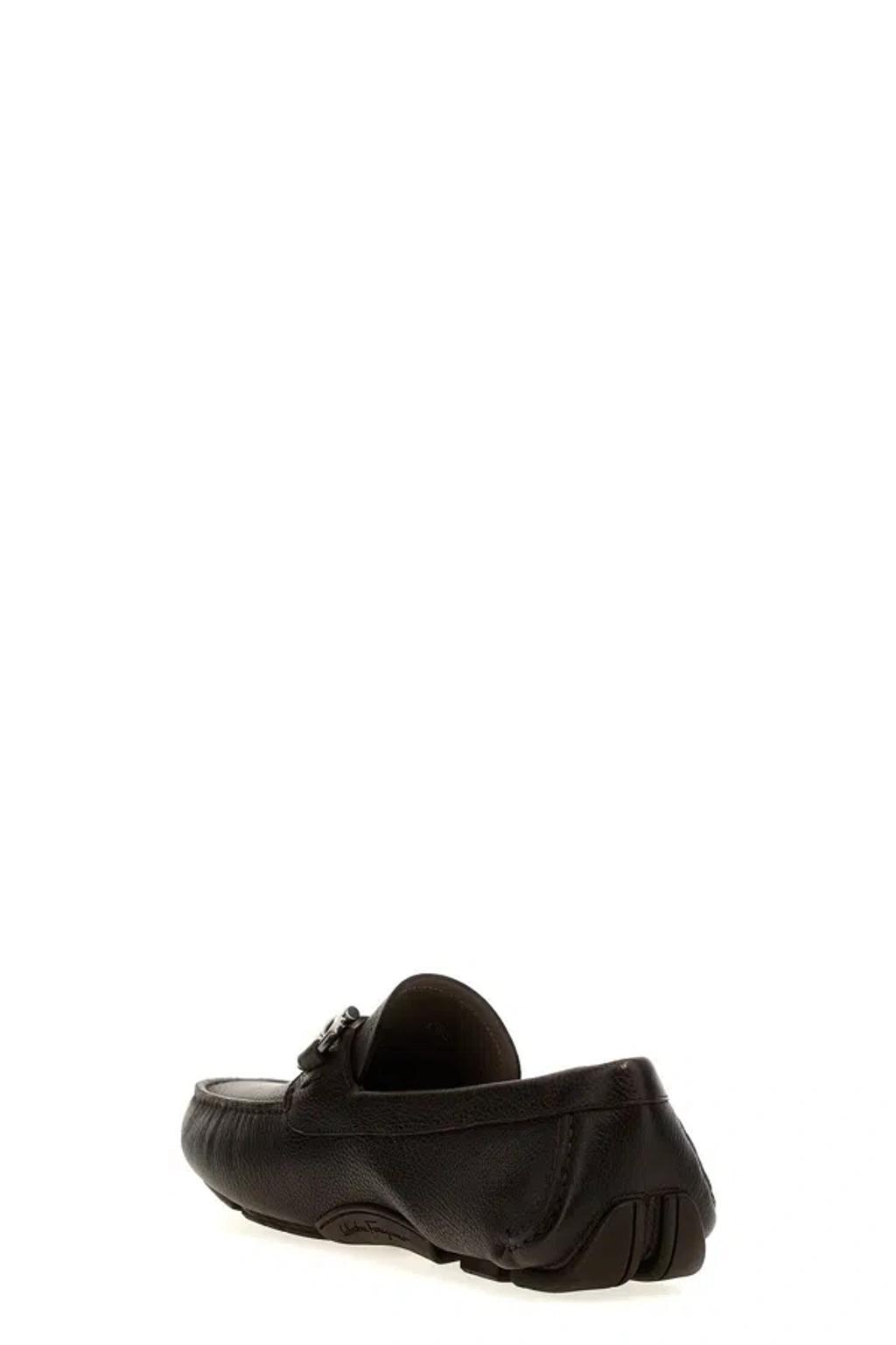 FERRAGAMO Men 'gancini' Driver Loafers In Brown Product Image