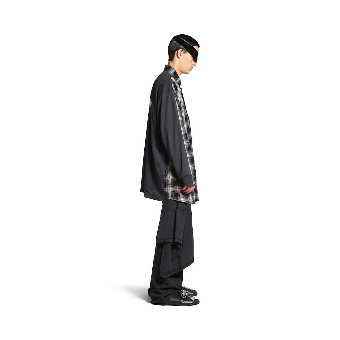 Men's Hybrid Overshirt in Black/grey Product Image