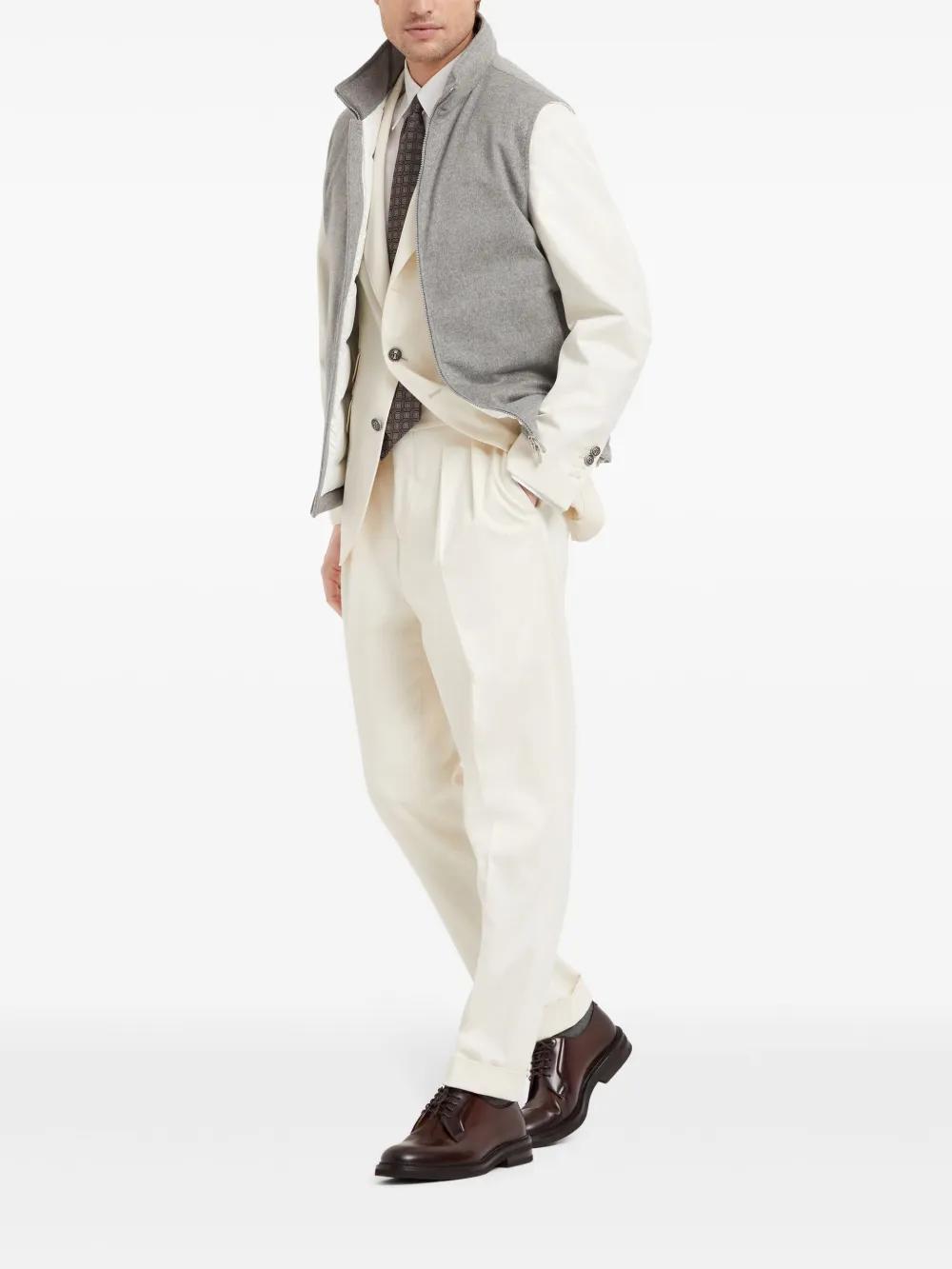 BRUNELLO CUCINELLI Cashmere Goose Down Gilet In Pearl Grey Product Image