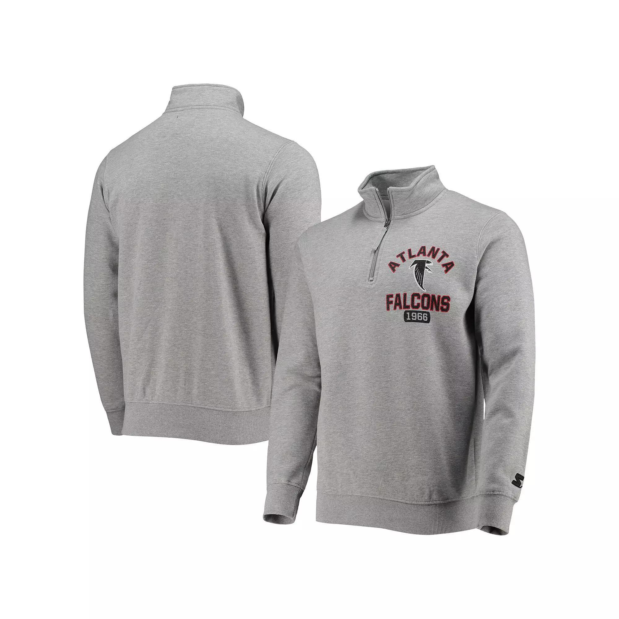 Mens Starter Gray Atlanta Falcons Throwback Heisman Quarter-Zip Jacket Product Image