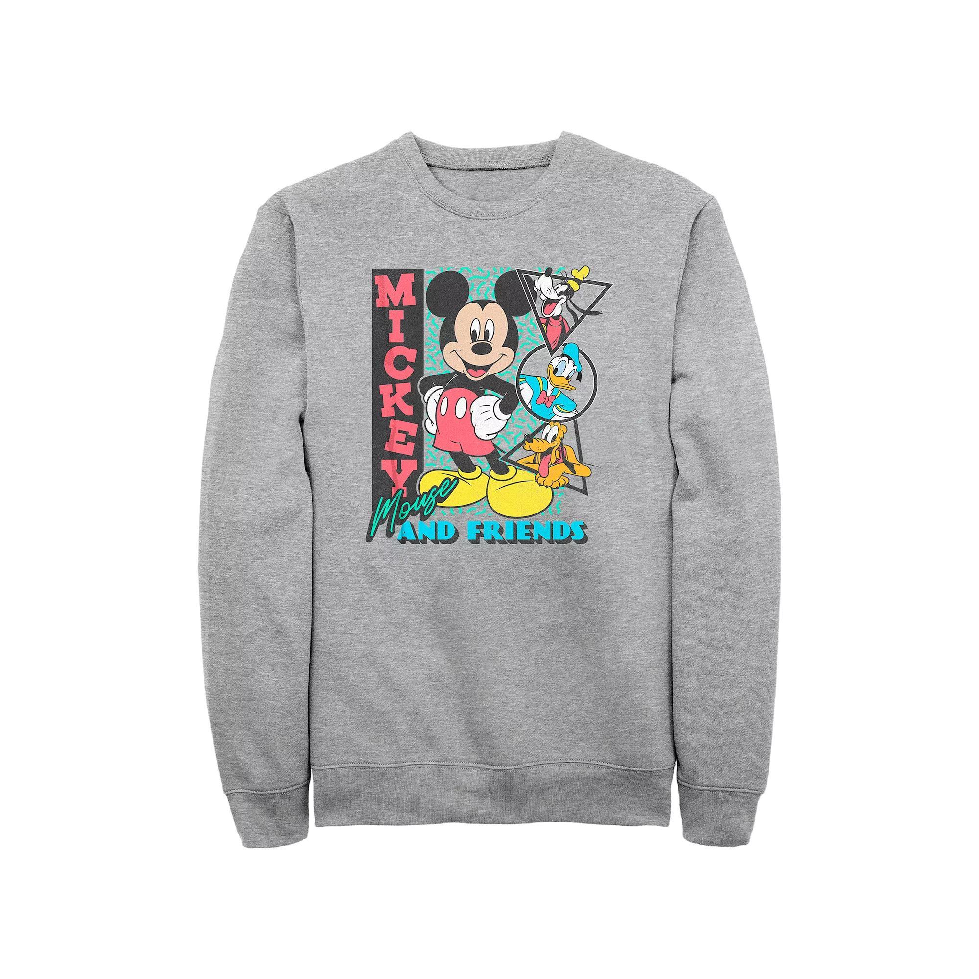 Disney's Mickey Mouse And Friends Portraits Men's Graphic Fleece, Size: XL, Athletic Grey Product Image