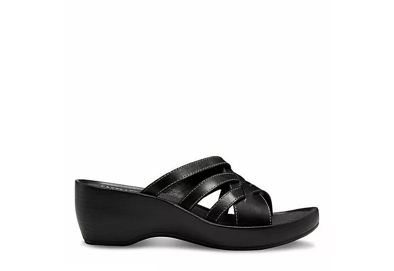 Eastland Poppy Womens Leather Slide Wedge Sandals Product Image