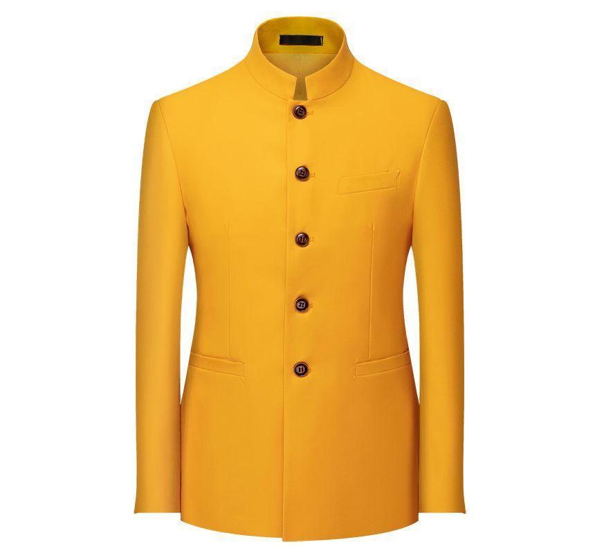 Mandarin Collar Plain Single-Button Jacket Product Image