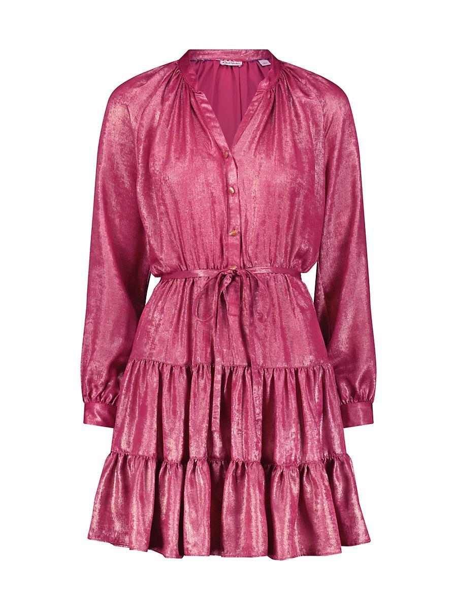 Womens Sydney Metallic Tiered Minidress Product Image