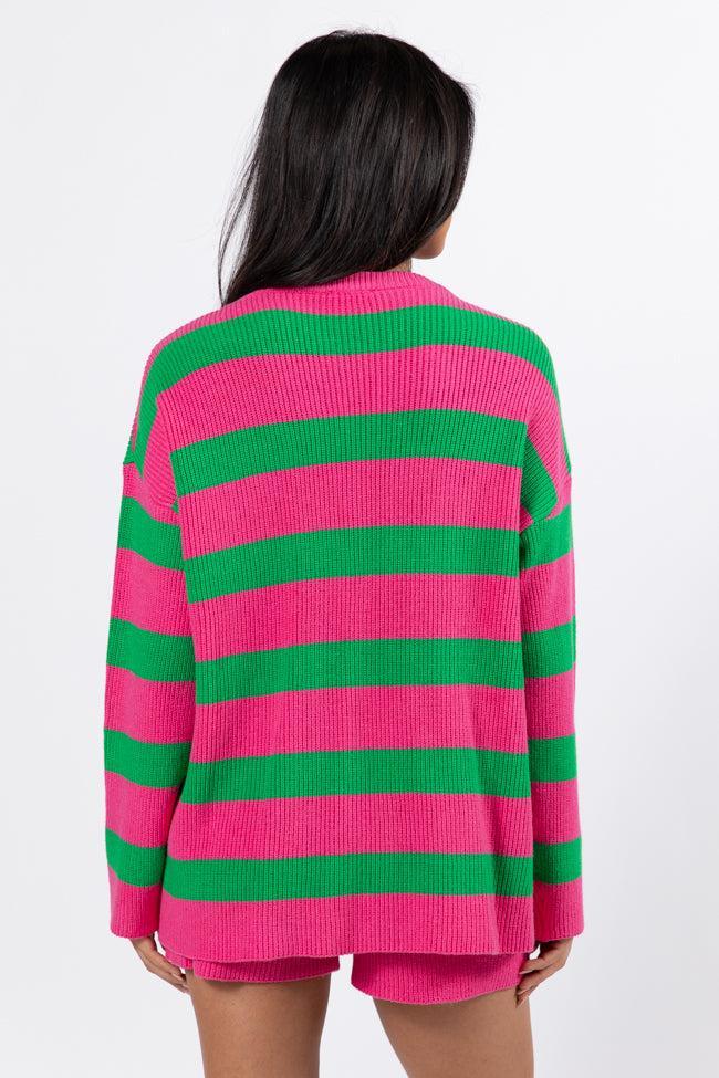 Sign Of The Times Pink and Green Striped Sweater Set SALE Product Image