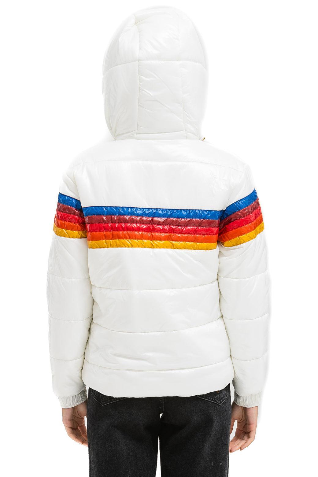 5 STRIPE LUXE TREKKER JACKET - GLOSSY WHITE Female Product Image