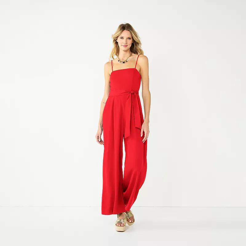 Women's Nine West Wide-Leg Jumpsuit, Size: Small, Mineral Black Product Image