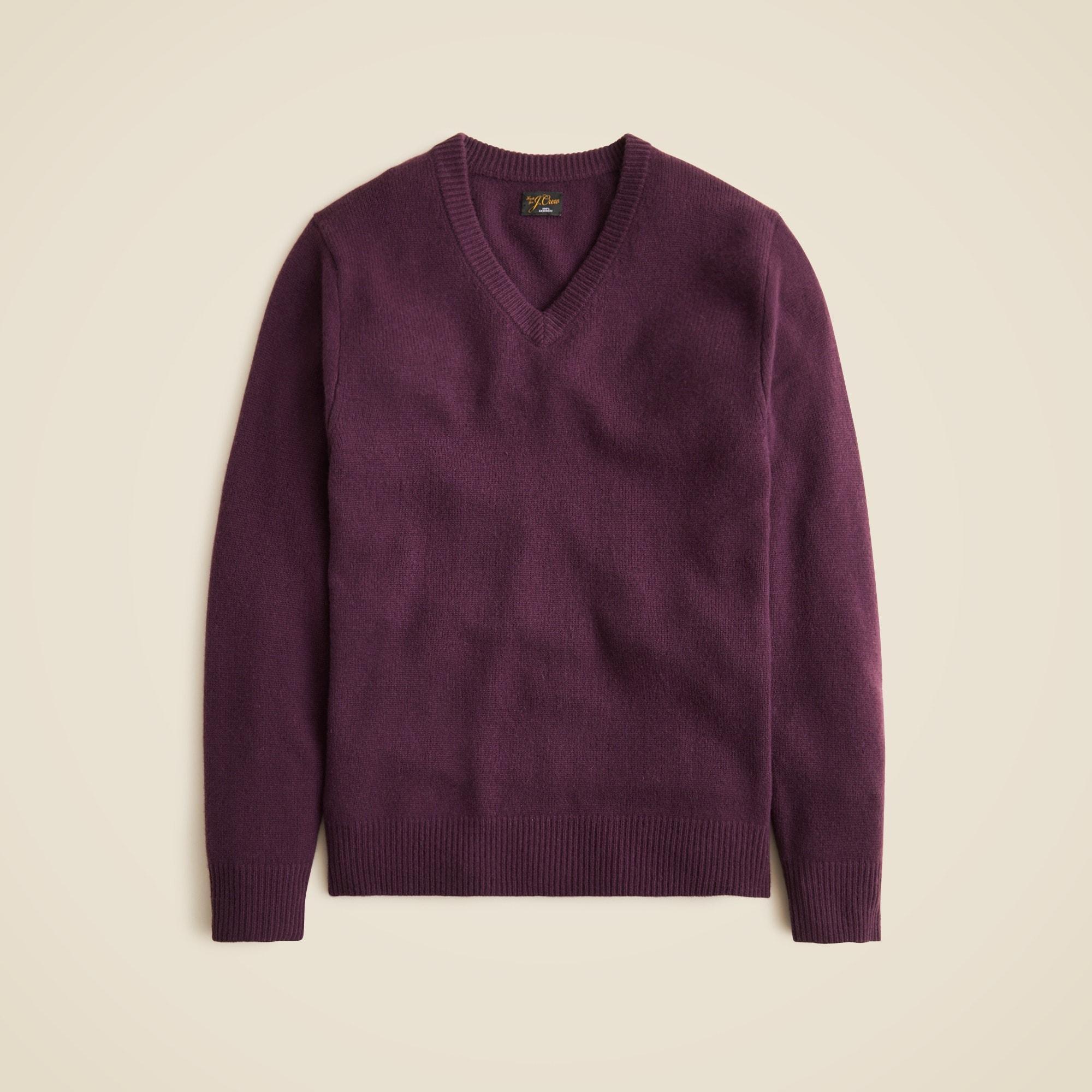 Relaxed midweight cashmere V-neck sweater Product Image