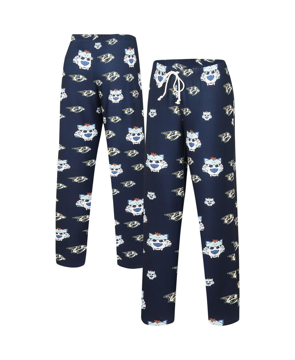 Women's Concepts Sport Navy Nashville Predators Gauge Allover Print Knit Sleep Pants, Size: Small, Pdt Blue Product Image