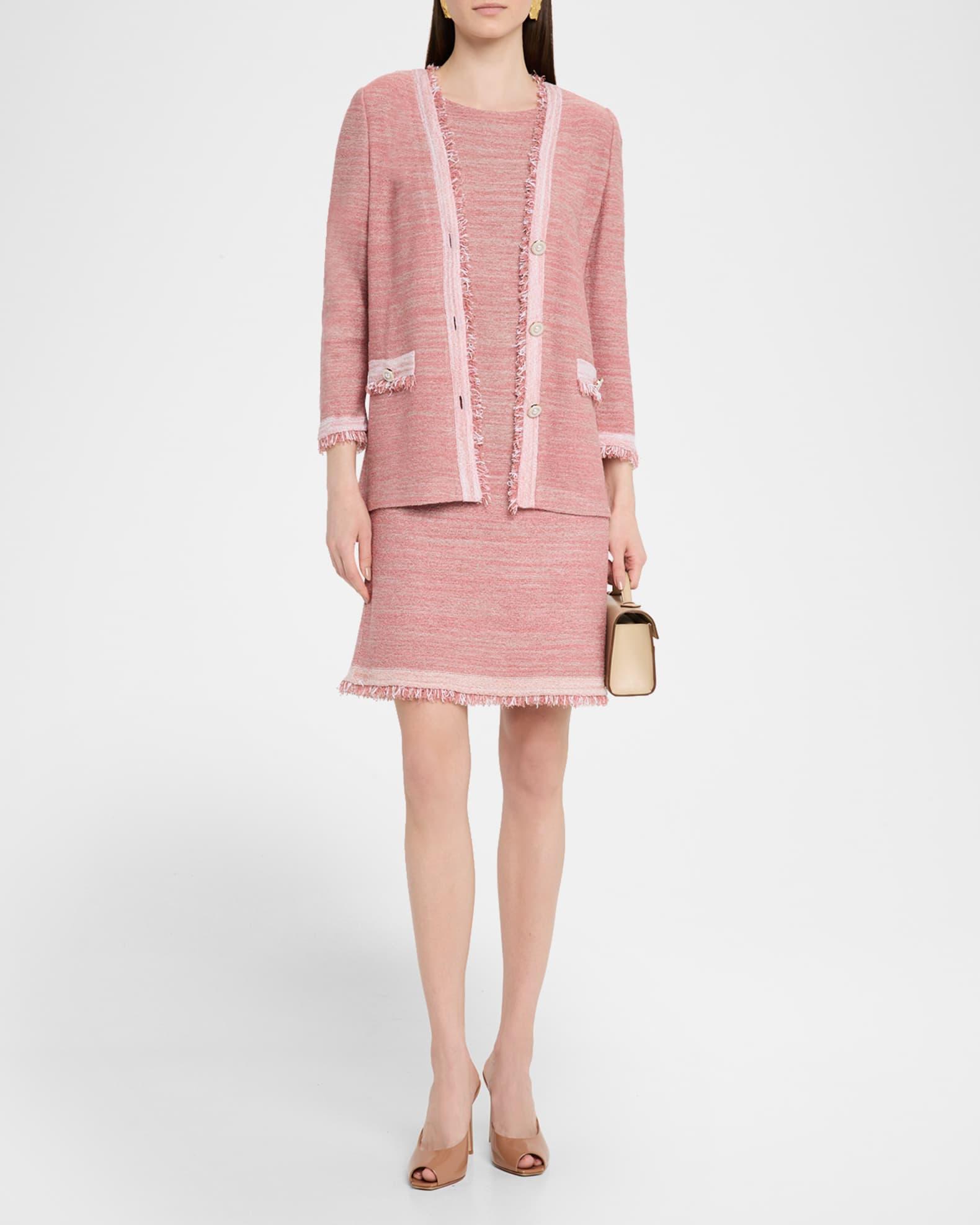 Heritage Fringe-Trim Melange Knit Jacket Product Image