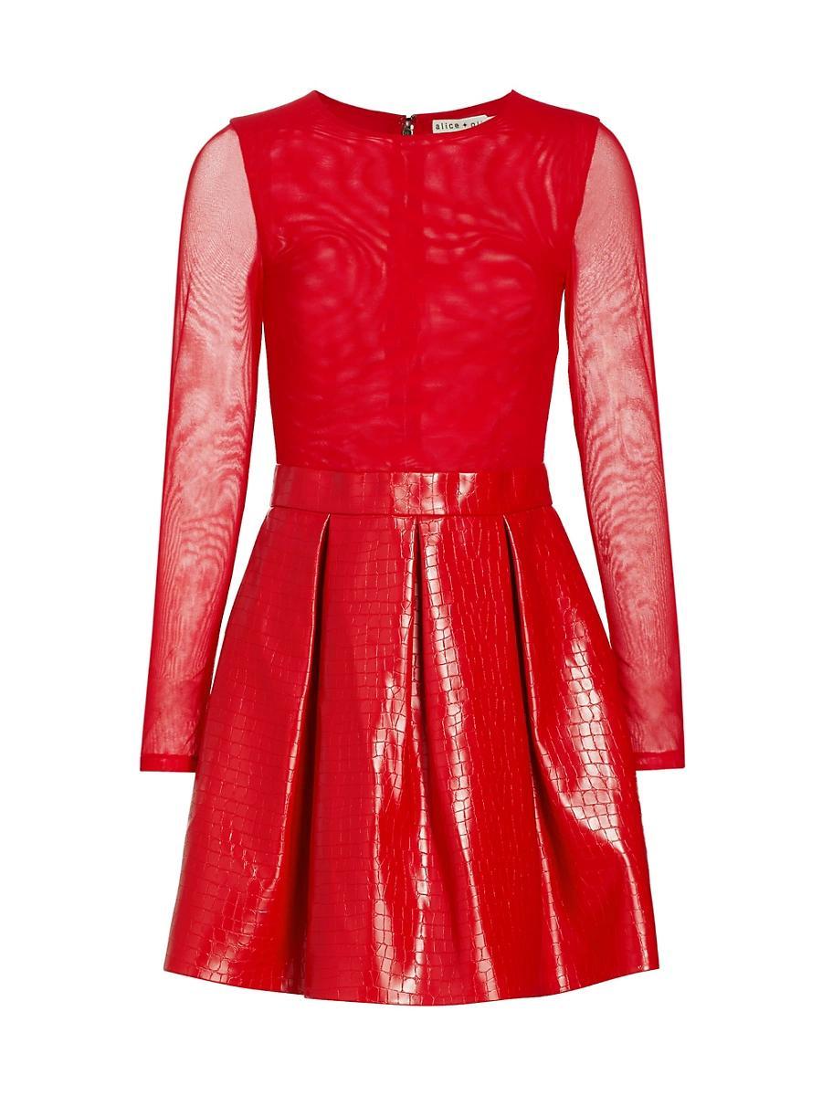 Womens Chara Faux Croc Mini Dress Product Image
