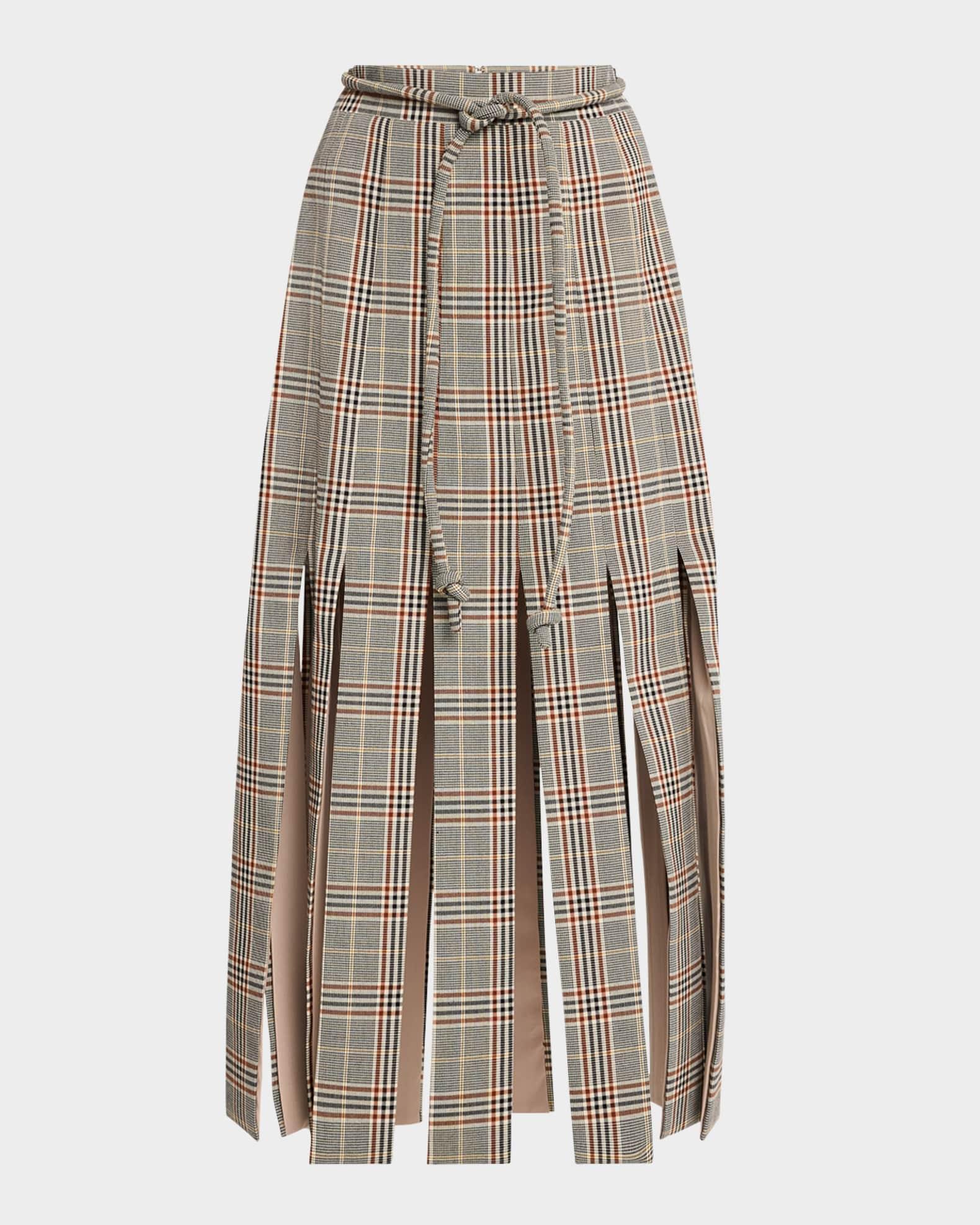 Flora Plaid Split-Hem Skirt Product Image