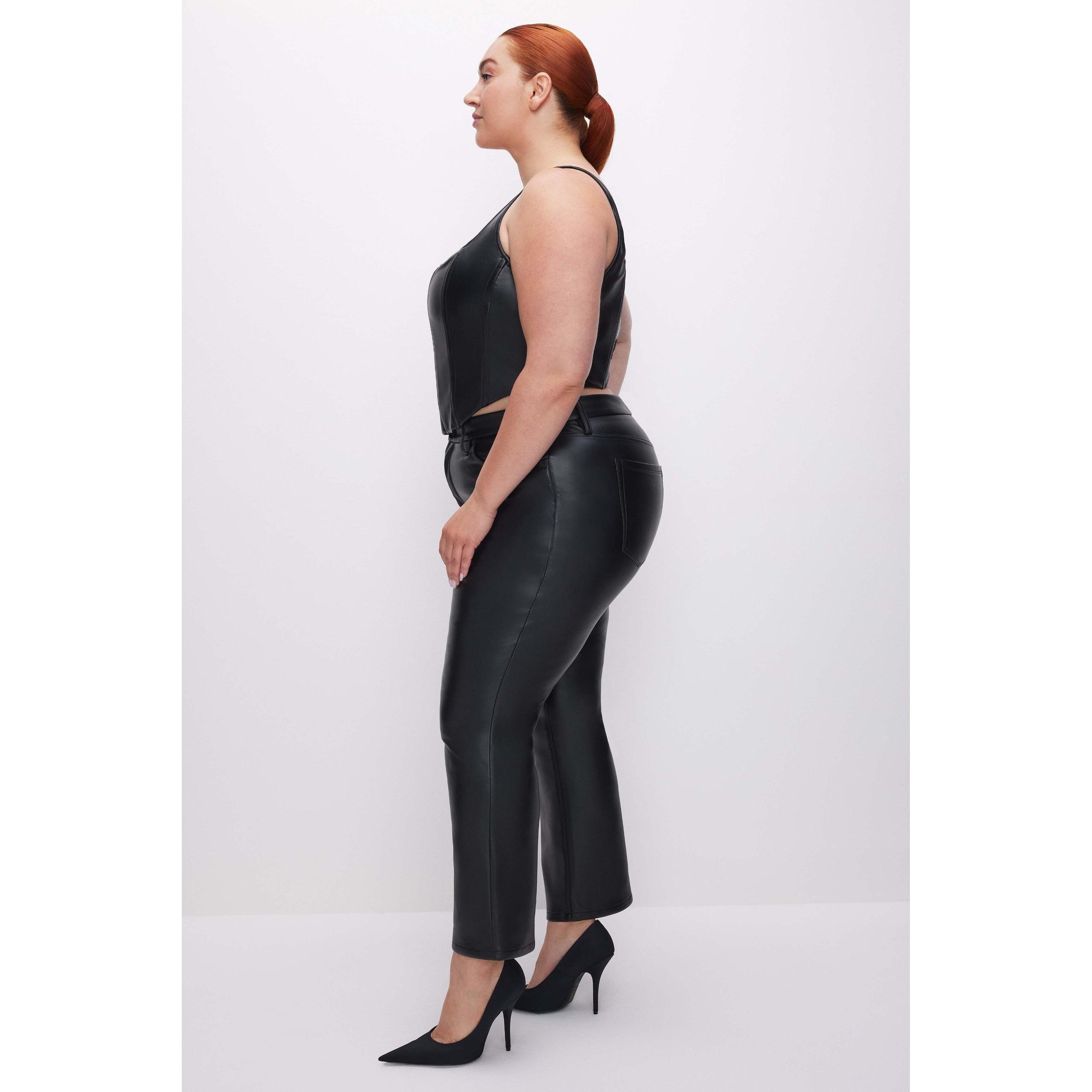Womens Good Legs Cropped Mini Boot Vegan Leather Pants | | Good American by Khlo Kardashian Product Image