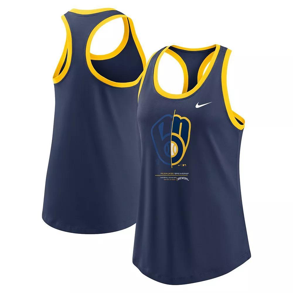 Women's Nike Navy Milwaukee Brewers Tech Tank Top, Size: Small, Blue Product Image