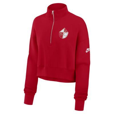 Womens Nike Scarlet San Francisco 49ers Rewind Phoenix Cropped Half-Zip Sweatshirt Product Image
