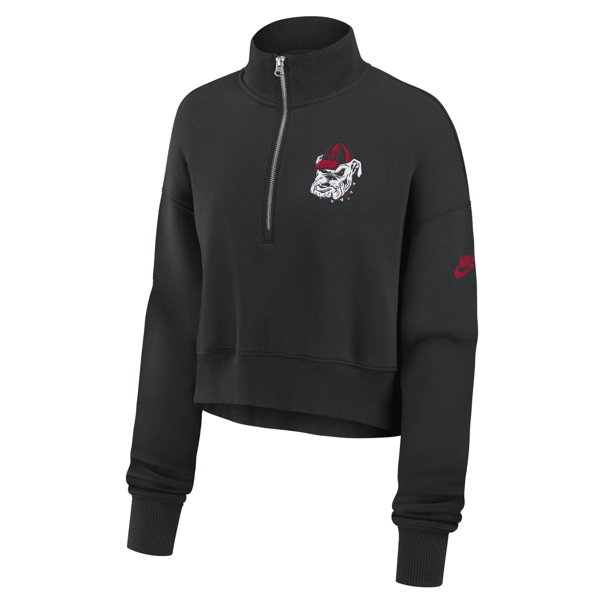 New York Giants Rewind Phoenix Nike Women's NFL Cropped 1/4-Zip Crew Product Image