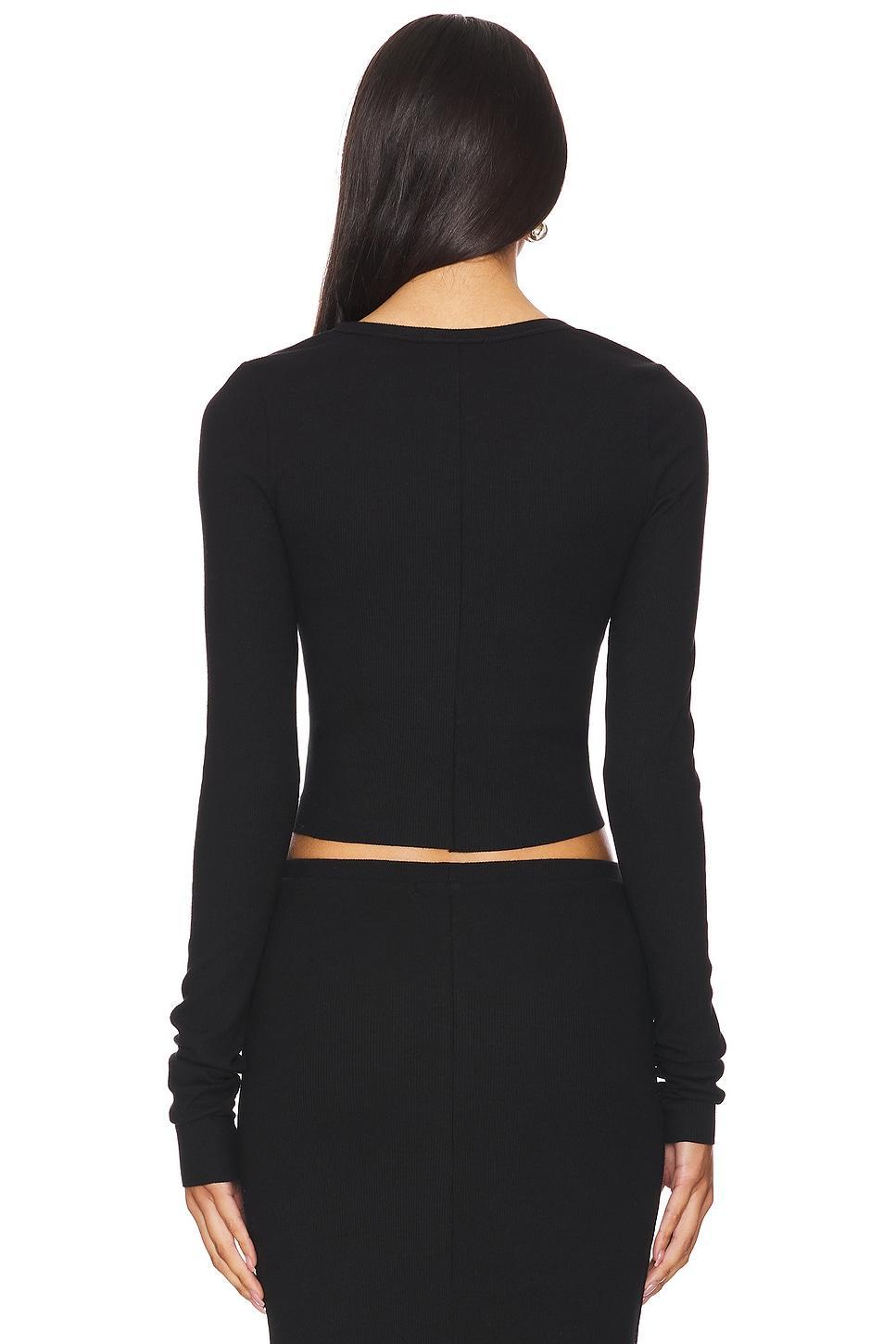 Cropped Long Sleeve Fitted Top Eterne Product Image