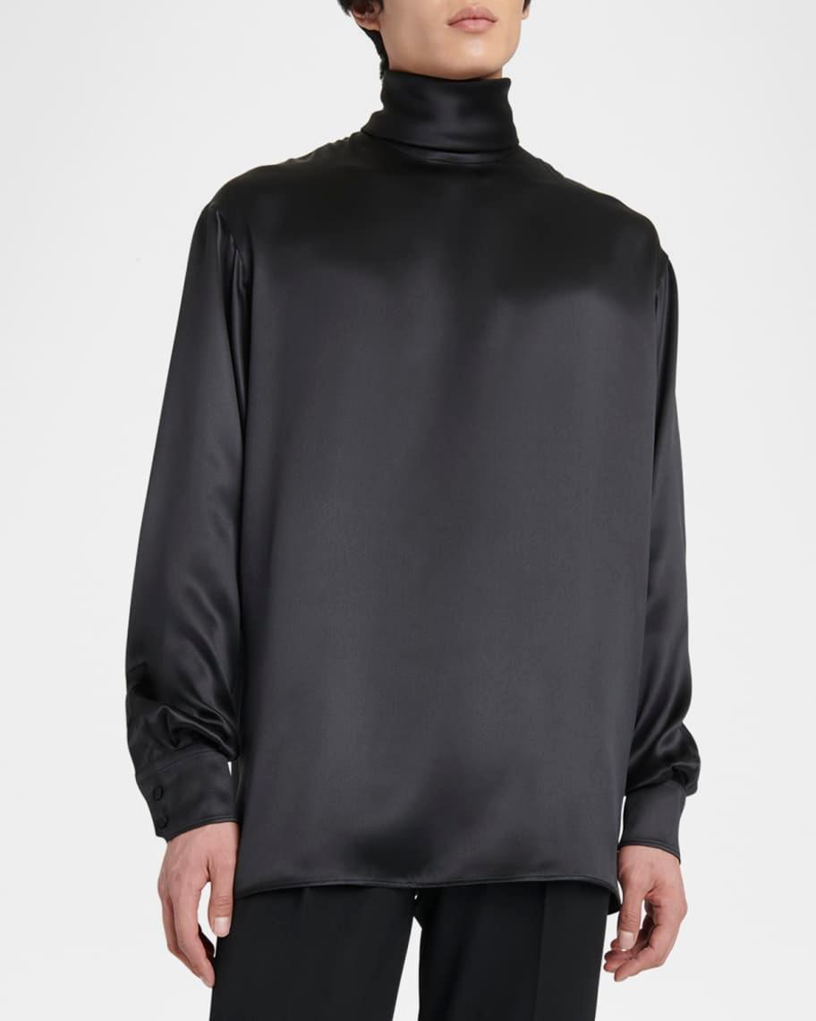 Mens Satin Turtleneck Sweater Product Image