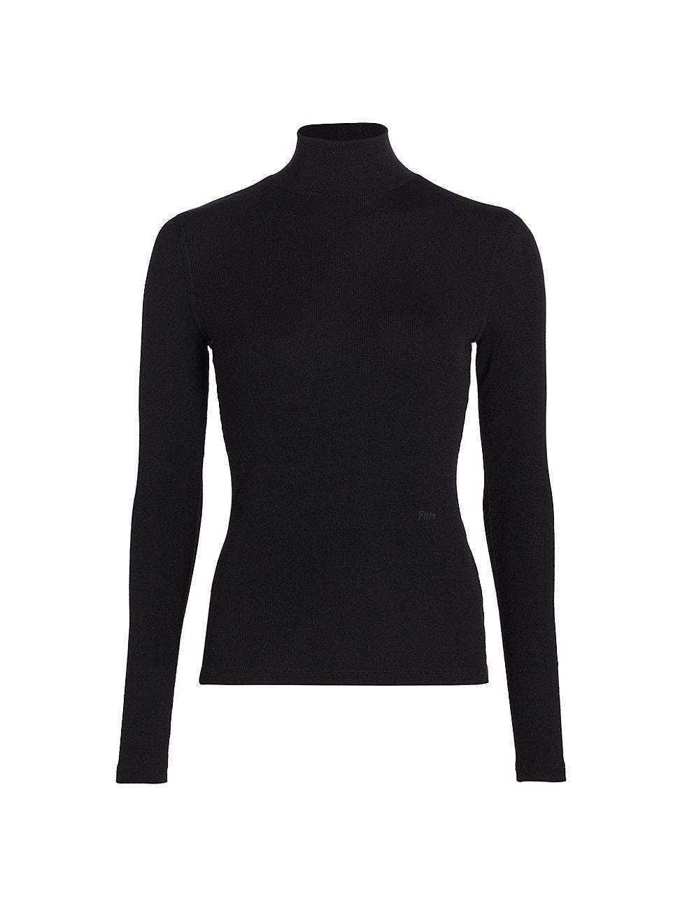 Frame Ribbed Mock Neck Top Product Image