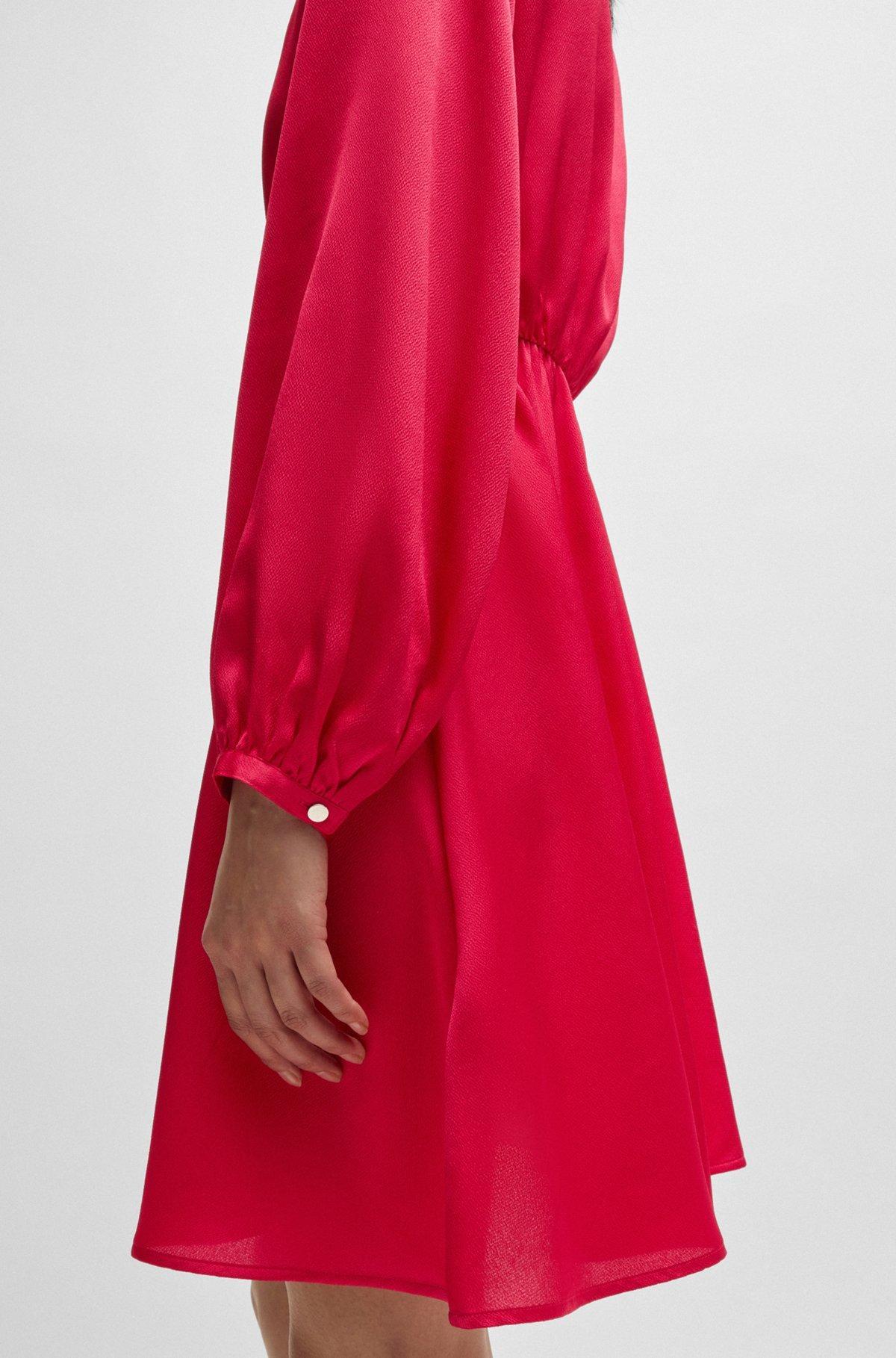 V-neck dress in hammered satin Product Image