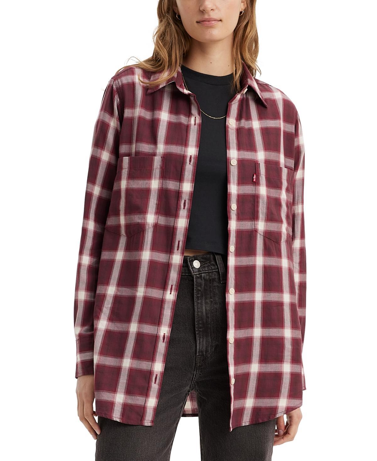 Levi's(r) Womens Hasina Tunic (Marion Plaid Fired Brick) Women's Blouse Product Image